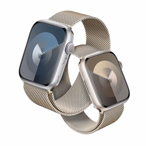 Crong Milano Steel nerūsējošā tērauda siksniņa Apple Watch 44 / 45 / 46 / 49 mm, šampanieša krāsā