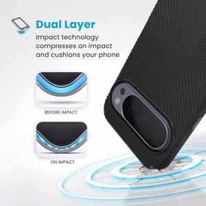 Speck Presidio2 Grip Magnet vāciņš ierīcei Google Pixel 10 Pro XL, “Black / Slate Grey” krāsā
