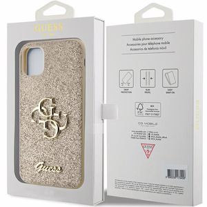 Guess GUHCN61HG4SGD apvalks iPhone 11 / Xr - zelta Glitter Script Big 4G