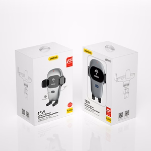 Dudao automātiskais turētājs ar iebūvētu Qi 15W bezvadu lādētāju pelēks (F20xs)