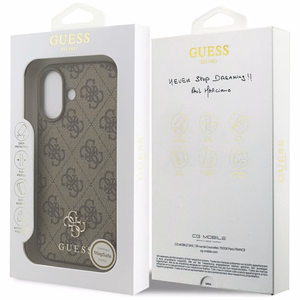 GUESS viedtālruņa apvalks IPHONE 17, saderīgs ar MagSafe GUHMP17SP4SM4MW (PU 4G Small 4G un Classic), brūns