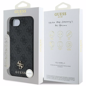 Guess 4G Small 4G and Classic MagSafe viedtālruņa apvalks iPhone 16e - melns