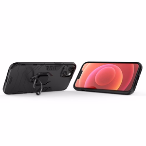 Ring Armor viedtālruņa apvalks iPhone 14 Pro Max bruņu vāciņš ar magnētisko turētāju un gredzenu melns
