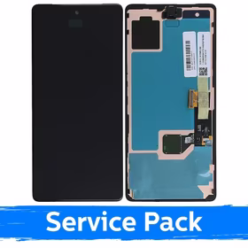 LCD Displejs Saderīgs ar Google Pixel 7 Melns Ar Frame (Service Pack)