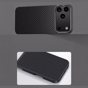 Melns Benks Magnetic Armor Air 600D kevlara vāciņš ar metāla rāmi (C.K.FL.AP.BK.A072), paredzēts iPhone 18 Pro / iPhone 17 Pro