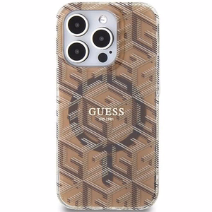 Guess IML GCube Magnētiskais apvalks iPhone 15 Pro - brūns