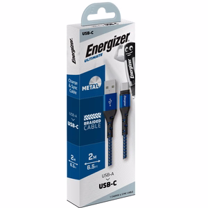 Energizer Ultimate C520CKBL USB-A–USB-C uzlādes un datu kabelis, 2 m, zils