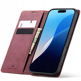 Spacecase Maciņš Wallet iPhone 16 Plus sarkans