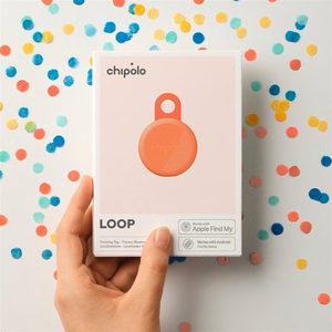 Chipolo LOOP – uzlādējams Bluetooth izsekotājs ar silikona cilpu iOS & Android, Coral