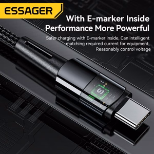 USB kabelis Essager Ultra tumši pelēks Type-C / Type-C 200cm (līdz 240W!!!)