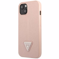 Guess GUHCP14MPSATLP iPhone 14 Plus 6.7 "rozā/rozā cietais apvalks SaffianoTriangle Logo
