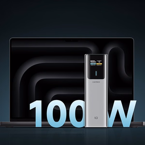CUKTECH CKPB100PGLBL ārējais akumulators, 10000 mAh, 150 W, USB-C / USB-A, pelēks