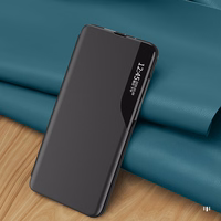 Eko ādas viedtālruņa apvalks Samsung Galaxy S24 FE ar atveramu vāku un statīvu - melns