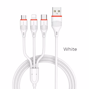 USB cable Borofone BX17 3in1 microUSB-Lightning-Type-C white