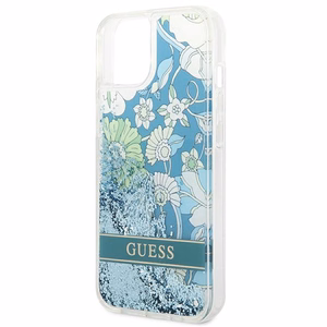 Guess GUHCP14MLFLSN iPhone 14 Plus 6.7 "zaļš/zaļš cietais apvalks Flower Liquid Glitter