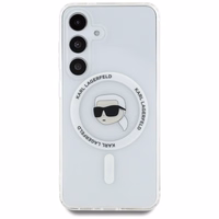 Viedtālruņa apvalks Karl Lagerfeld Button Karl Head Printed Logo Magnētiskais Samsung Galaxy S25 balts