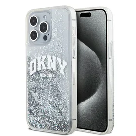 DKNY šķidrā spīduma lielā logotipa viedtālruņa apvalks iPhone 15 Pro - balts
