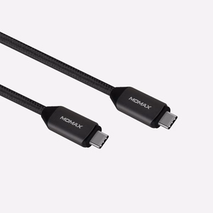 Momax Elite Link USB-C–USB-C kabelis, 1 m, PD 100 W, melns