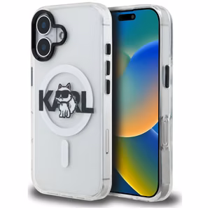 Karl Lagerfeld IML Choupette Sketch Logo Magnētiskais viedtālruņa apvalks iPhone 17 - caurspīdīgs