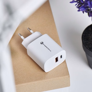 FORCELL F-ENERGY TFK-TC-30WPD ceļojuma lādētājs Type C + USB A PD QC4.0 3A 30W balts
