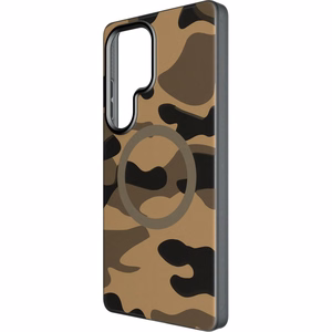 Viedtālruņa apvalks FORCELL F-PROTECT ar dubultu slāņu 4D tehnoloģiju, militārais kritiena tests, saderīgs ar MagSafe, SAMSUNG S25 ULTRA, deserta kamuflāža