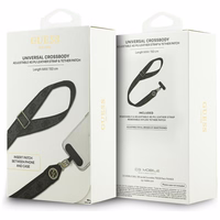 GUESS universālais siksna GUUCNP4DGMK (4G PU siksna, piestiprinājums, ar Strass metāla logotipu) melna