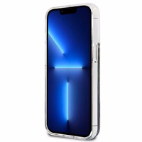 Guess GUHCP13SLFLSB iPhone 13 mini 5.4" zils cietais apvalks ziedu šķidrs spīdums