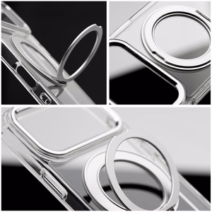 Case for iPhone 17 Frame Circle Stand compatible with MagSafe transparent