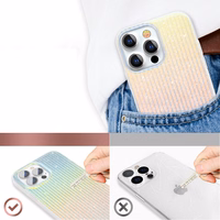 Kingxbar Travel Series grezns elegants viedtālruņa apvalks iPhone 13 Pro zils-oranžs (Mākoņi)