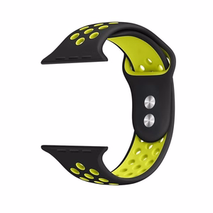 Crong Duo Sport siksniņa Apple Watch 38 / 40 / 41 / 42 mm, melna un laima zaļa