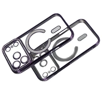 Bling Magsafe violets viedtālruņa apvalks iPhone 17 Pro Max