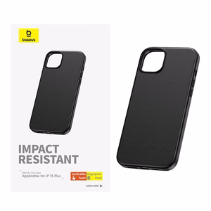 Чехол для iPhone 15 Plus Baseus Fauxther Series (Чёрный)