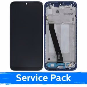 LCD displejs saderīgs ar Xiaomi Redmi 7 ar rāmi / Comet Blue / (Service Pack)