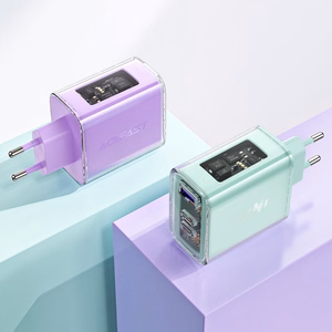 Acefast GaN 65W lādētājs ar 3 pieslēgvietām (1xUSB, 2xUSB C) - zaļš (A45)