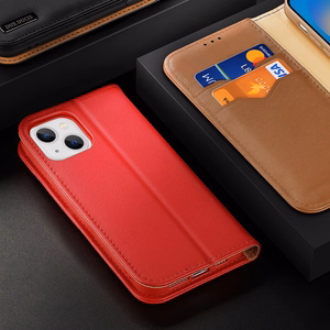Dux Ducis Hivo ādas atveramais apvalks no dabīgās ādas ar karšu un dokumentu maciņu iPhone 14 Plus, melns