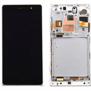 LCD ekrāns Microsoft (Nokia) Lumia 830 ar skārienjutīgo ekrānu un rāmi balts oriģināls (lietots, B klase)