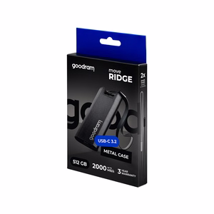 Goodram pārnēsājams SSD disks MOVE RIDGE 512GB USB 3.2 Gen. 2 Type-C melns