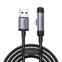 Joyroom S-A56 EnjoyX sērijas 90° USB-A - Lightning 3A kabelis 1.2m - melns