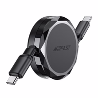 Acefast C13-03 USB-C - USB-C 60W izbīdāms kabelis - melns
