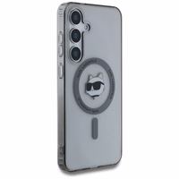 Karl Lagerfeld Poga Choupette Galva Drukāts Logotips Magnētiskais Samsung Galaxy S25 viedtālruņa apvalks melna