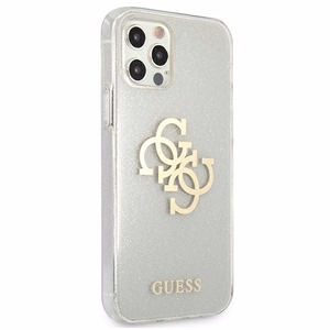 Guess GUHCP12LPCUGL4GTR iPhone 12 Pro Max 6.7" caurspīdīgs cietais apvalks Spīdums 4G Liels Logotips