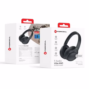 Bezvadu austiņas uz ausīm Forcell F-Audio TWS Vibe ANC + TUYA APP melnas