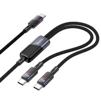 Kabelis 2in1 USB C uz USB C / USB C Hoco 5A 100W 1,2 m U139 melns