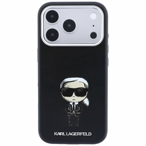 KARL LAGERFELD maciņš IPHONE 18 Pro/ 17 Pro saderīgs ar MagSafe (Smooth Ikonik Sketch) (krāsa: melna)
