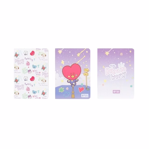BT21 TATA A6 piezīmju grāmatiņu komplekts, 3 gab.