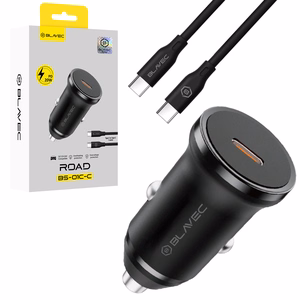 Blavec Car charger BS-01C-C Road - Type C - PD 20W with Type C to Type C cable (CCBS01CCR-CB) black