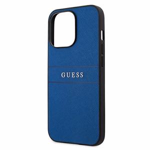 Guess Saffiano siksniņas viedtālruņa apvalks iPhone 13 Pro Max 6.7" - zils