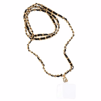 STRAP tālruņa siksniņa, tālruņa piekariņš / auklas garums 116 cm (58 cm cilpā) / ap kaklu – melns