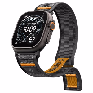 Spigen Athlex Air 2 siksniņa Apple Watch 8 / 9 / 10 / 11 / SE / Ultra (44 / 45 / 46 / 49 mm) melna / oranža