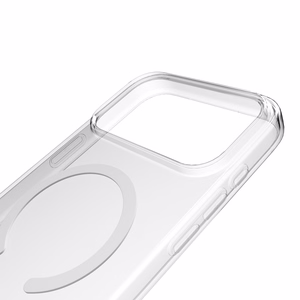 Puro Lite Mag TPU+PC viedtālruņa apvalks saderīgs ar MagSafe iPhone 17 Pro - caurspīdīgs ar baltu gredzenu